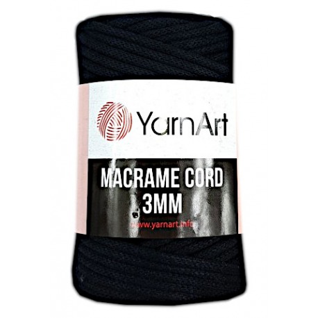YarnArt Macrame Cord 3mm 750 czarny