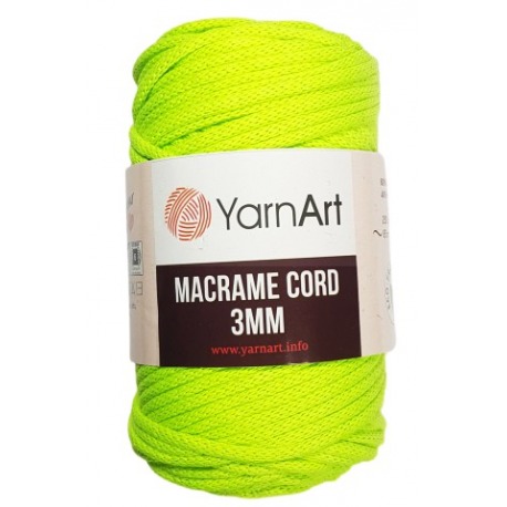 YarnArt Macrame Cord 3mm 801 neonowy żółty