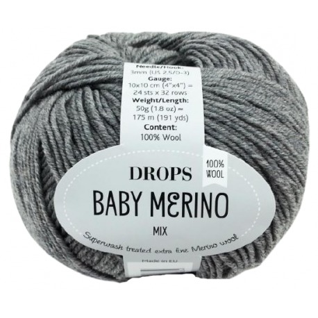 Drops Baby Merino Mix 19 szary