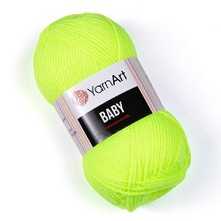 YarnArt Baby 8232 neonowy żółty