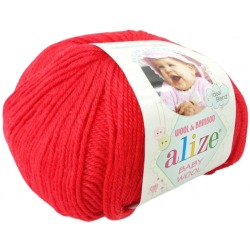 Alize Baby Wool 56 czerwony