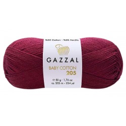 Gazzal Baby Cotton 205 wiśniowy 535