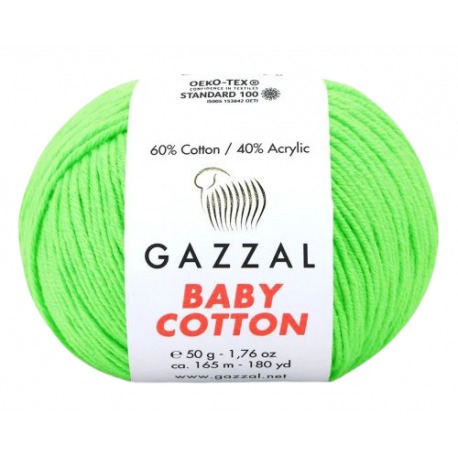 Gazzal Baby Cotton 3427 neonowa zieleń