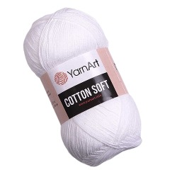 YarnArt Cotton Soft 62 śnieżnobiały