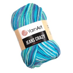 YarnArt Jeans Crazy 7204 melanże niebieskiego, turkusu, miętowego