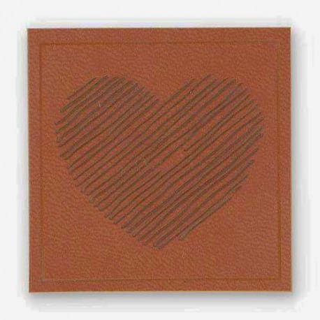 Naszywka skórzana Hand Made 171 "serce" 5cm x 5cm