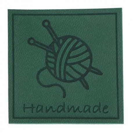 Naszywka skórzana Hand Made 175 "kłębek" 5cm x 5cm