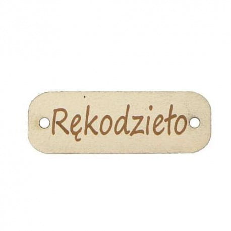 Naszywka skórzana Hand Made 200 "rękodzieło" 15x40mm