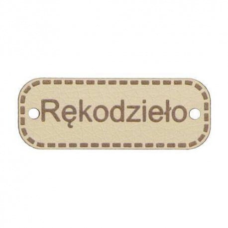 Naszywka skórzana Hand Made 201 "rękodzieło" 15x40mm