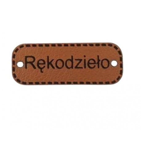 Naszywka skórzana Hand Made 202 "rękodzieło" 15x40mm