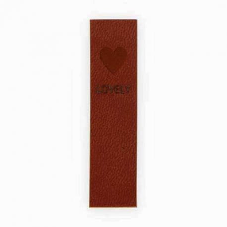Naszywka skórzana Hand Made 221 "serce/lovely" 15x60mm