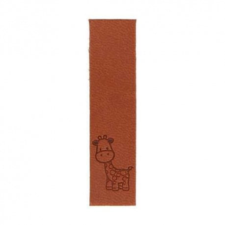 Naszywka skórzana Hand Made 227 "żyrafa" 15x60mm