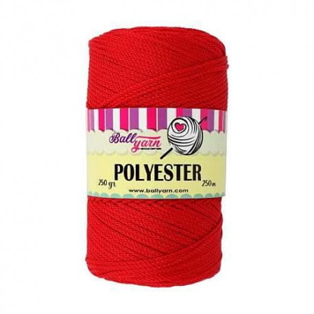Ball Yarn Polyester Macrame 162 czerwony