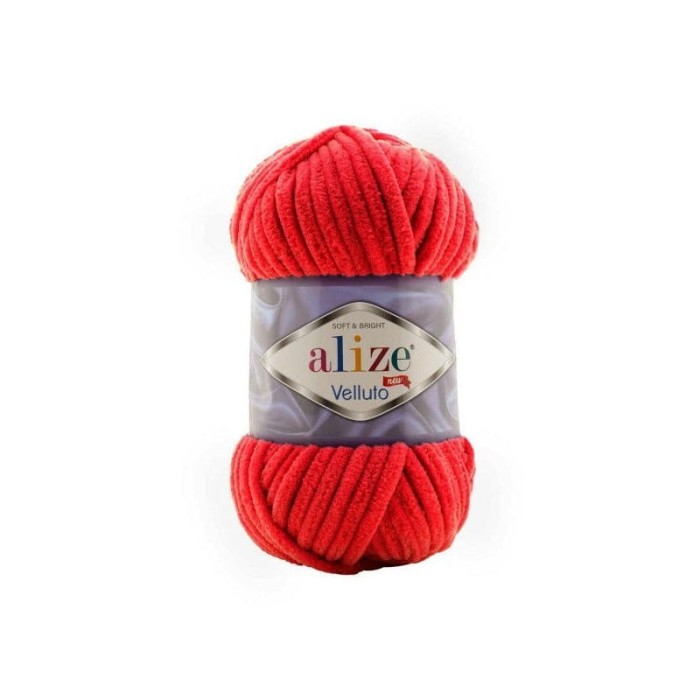 Alize Velluto 56 czerwony