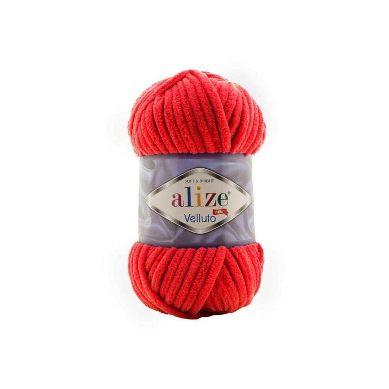 Alize Velluto 56 czerwony