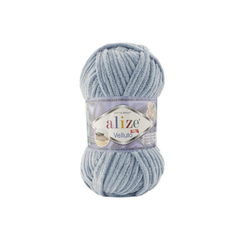 Alize Velluto 428 jasny szary