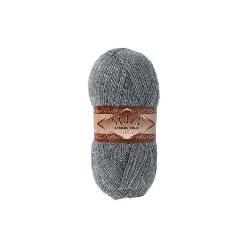 Alize Angora Gold Simli 87 ciemny szary