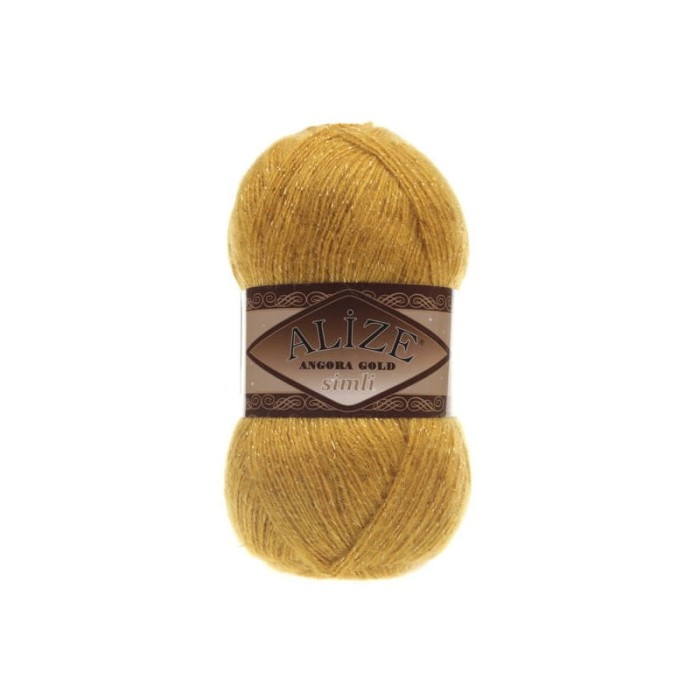 Alize Angora Gold Simli 02 musztardowy