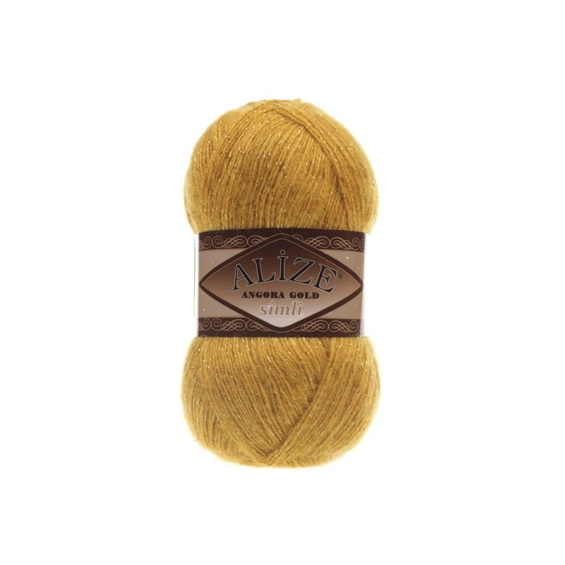 Alize Angora Gold Simli 02 musztardowy