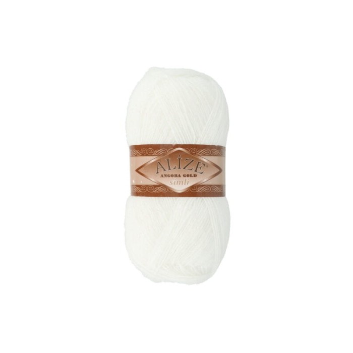 Alize Angora Gold Simli 55 biały
