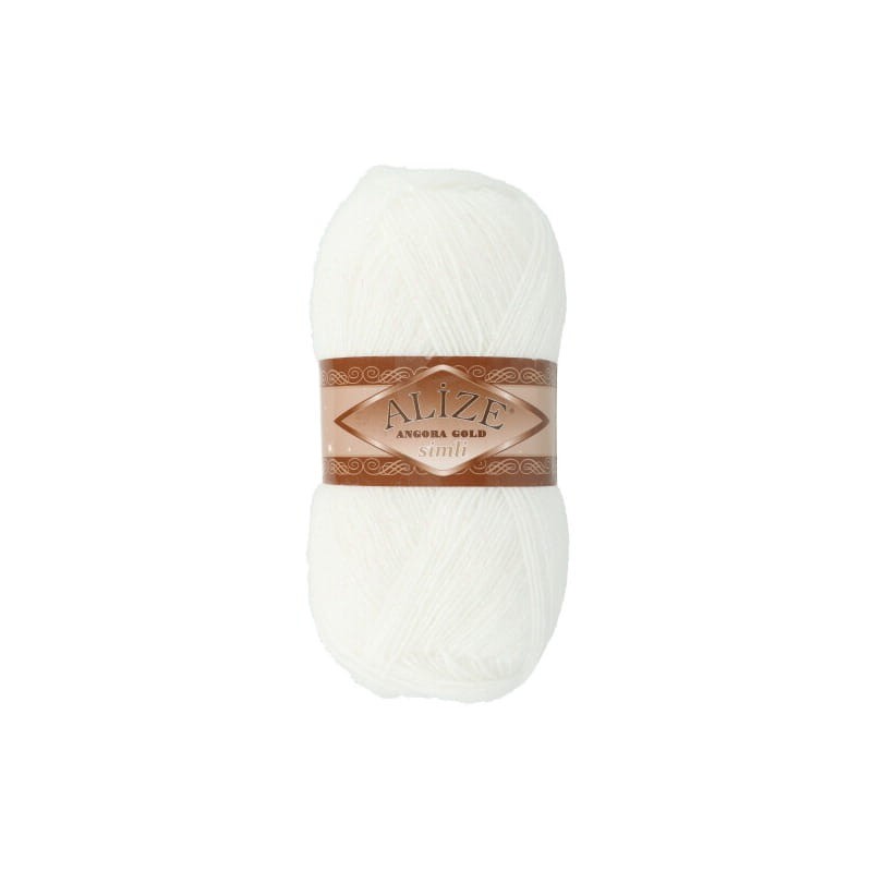Alize Angora Gold Simli 55 biały