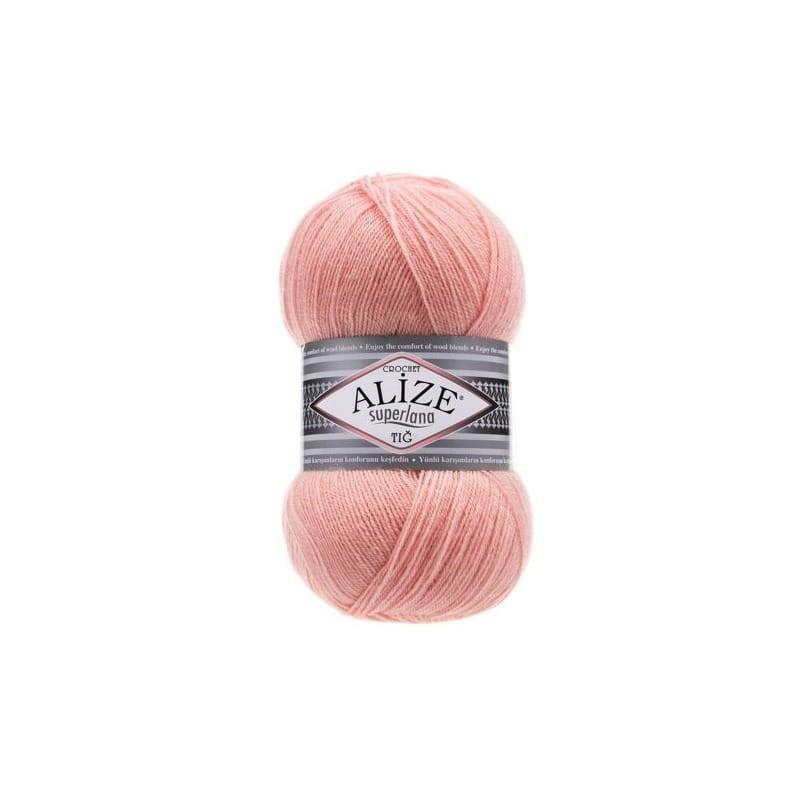 Alize Superlana TIG Crochet 363 jasny różowy