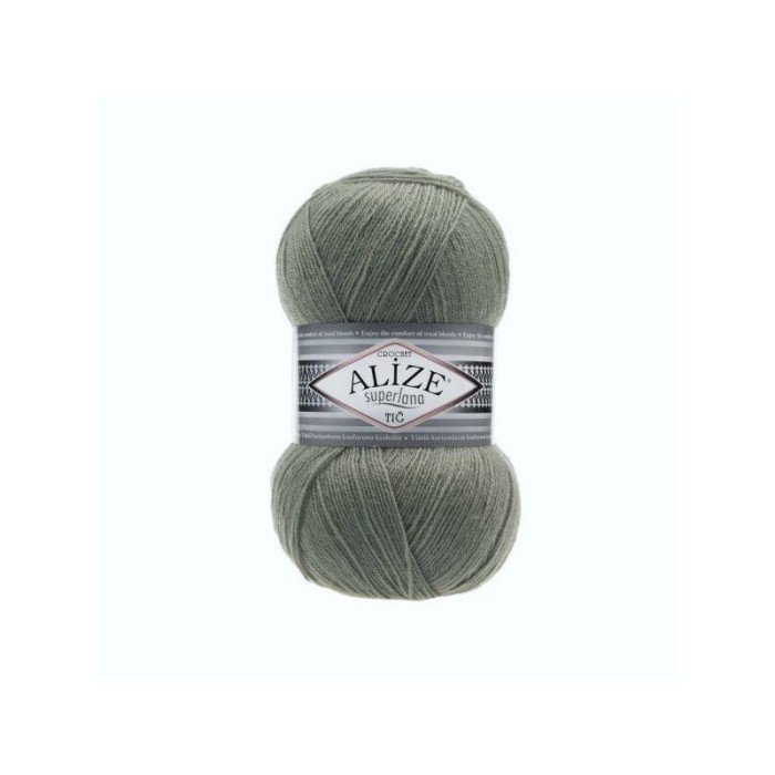 Alize Superlana TIG Crochet 138 szaro zielony