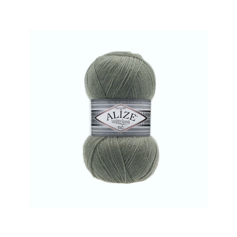 Alize Superlana TIG Crochet 138 szaro zielony