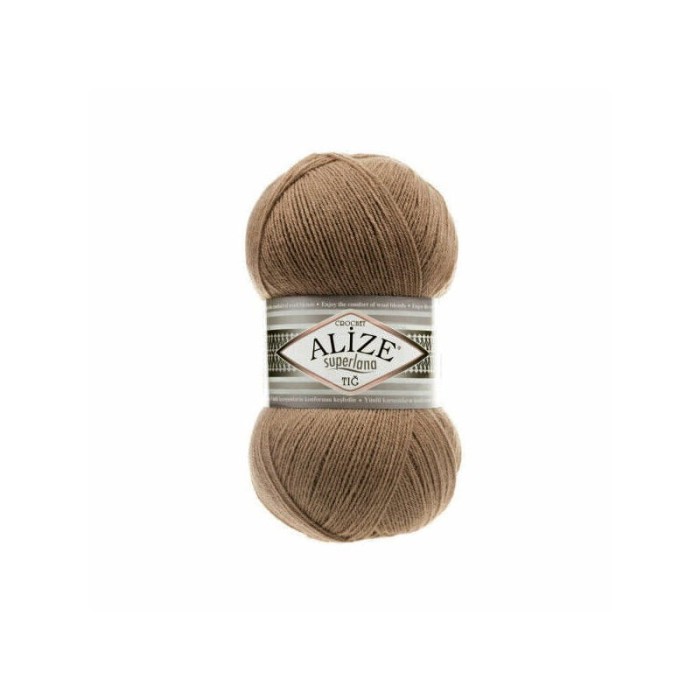 Alize Superlana TIG Crochet 466 jasny brąz