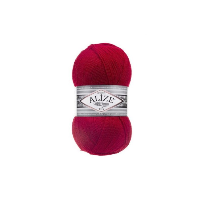 Alize Superlana TIG Crochet 56 czerwony