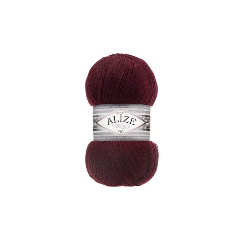 Alize Superlana TIG Crochet 57 bordowy