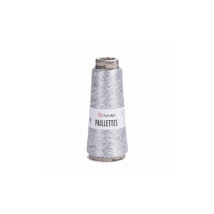 YarnArt Paillettes 8001 srebrny