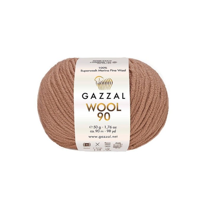 Gazzal Wool 90 jasny brąz 3654