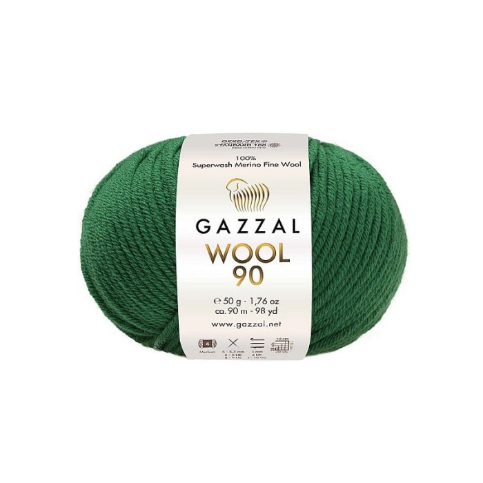 Gazzal Wool 90 zielony 3673