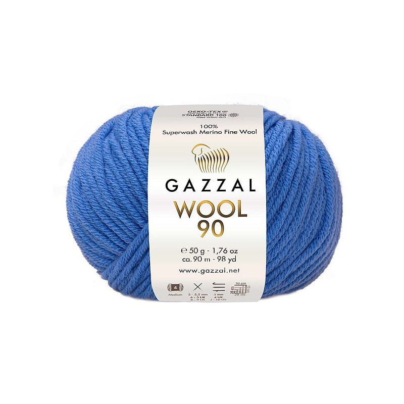 Gazzal Wool 90 niebieski 3687