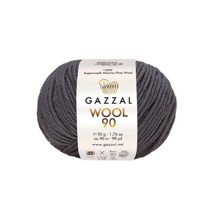 Gazzal Wool 90 szary 3657