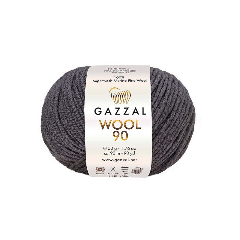 Gazzal Wool 90 szary 3657