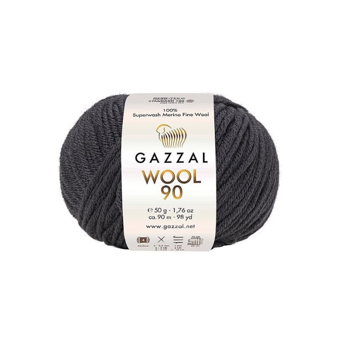Gazzal Wool 90 ciemny szary 3658