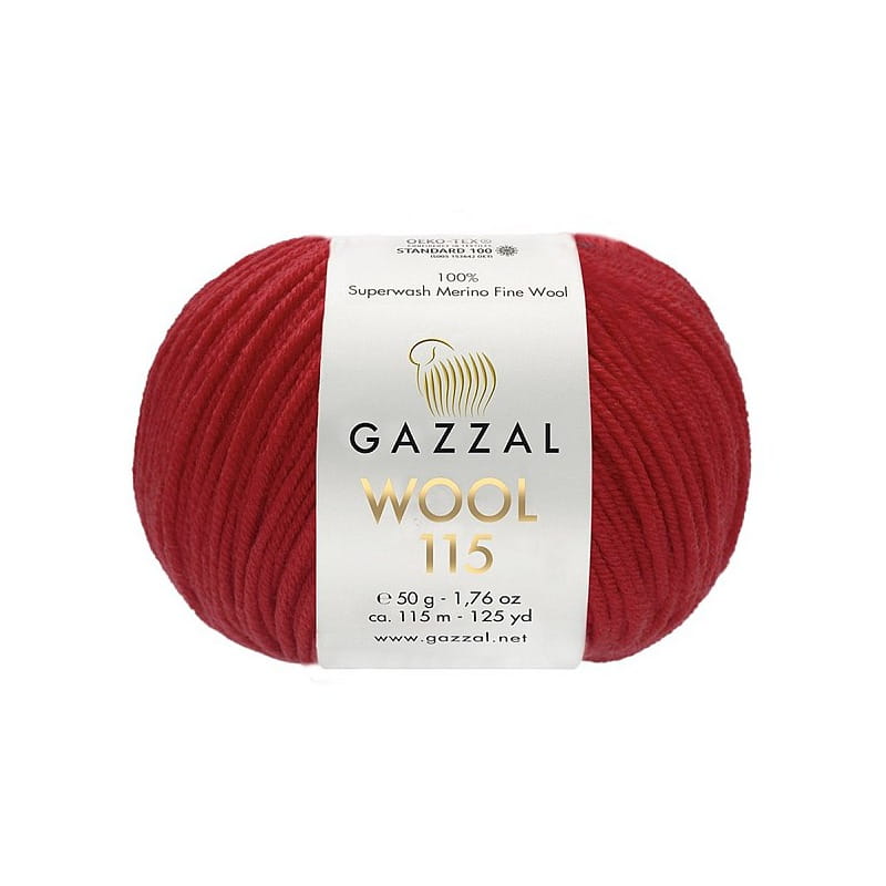 Gazzal Wool 115 czerwony 3319