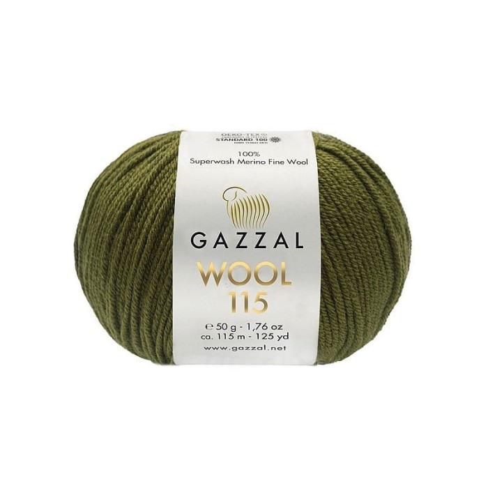 Gazzal Wool 115 zgniła zieleń 3327