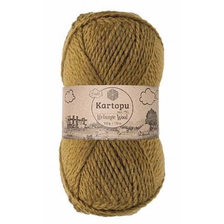 Kartopu Melange Wool K4001 ciemna oliwka