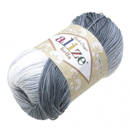Alize Bella Batik 2905 biały, popielaty, szary (100g)