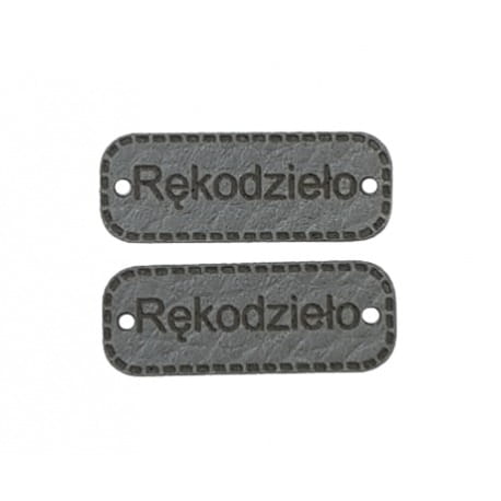 Naszywka skórzana Hand Made 23 "rękodzieło" 10x30mm