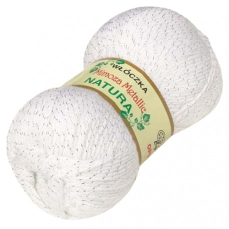 Opus Mimoza Metallic WH-S biały ze srebrną nitką