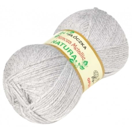 Opus Mimoza Metallic 804 popielaty ze srebrną nitką