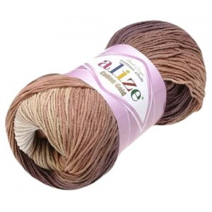 Alize Cotton Gold Batik 3300 beżowy, brązowy, kakaowy
