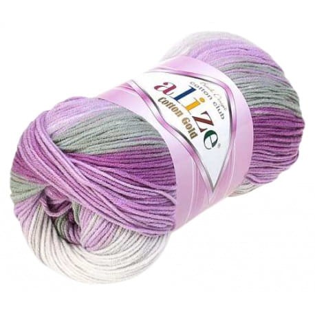 Alize Cotton Gold Batik 4149 popielaty, szary jasny fioletowy, wrzosowy