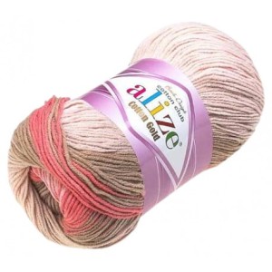 Alize Cotton Gold Batik 5970 cielisty, beżowy, koralowy