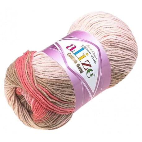 Alize Cotton Gold Batik 5970 cielisty, beżowy, koralowy