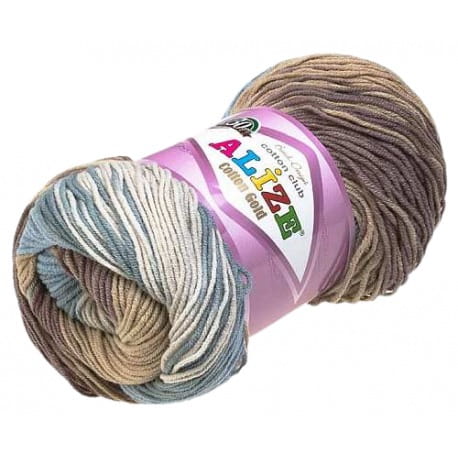 Alize Cotton Gold Batik 4148 popielaty, jeans, beżowy, czekoladowy